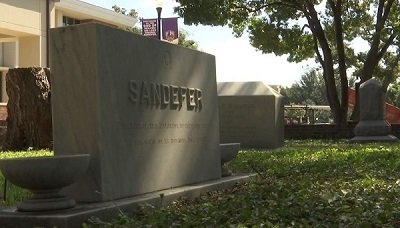 Grave markers in the HSU Triangle.