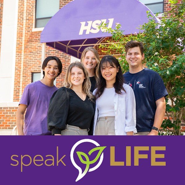 Students with the SpeakLife logo.