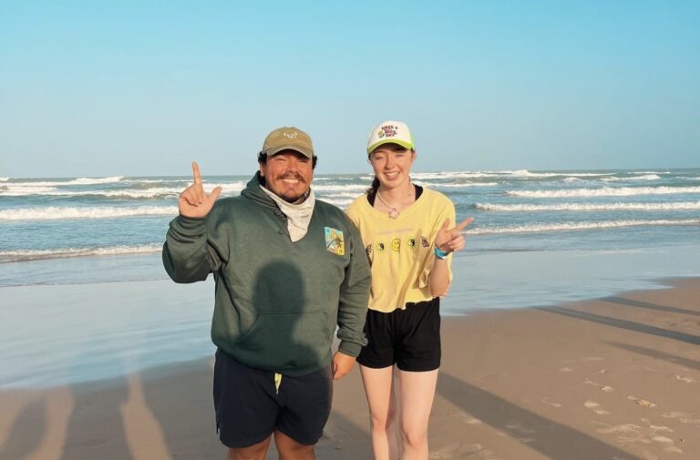 Baptist Student Ministry Director, Manny Silva, along with Jenna Kelly, a member of the BSM, in South Padre.