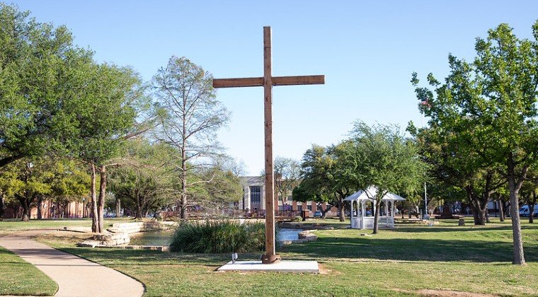 The cross on campus.