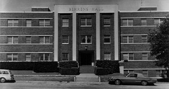 Black & white photo of Behrens Hall.