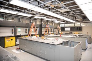 Labs inside Newman-Richardson Science Center are currently under construction.