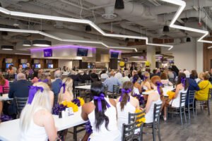 On September 7, 2023, the campus celebrated the Caf's completion with a dedication ceremony.