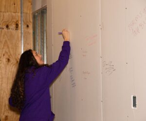 The HSU community was invited to write prayers and verses at various points of the construction process.