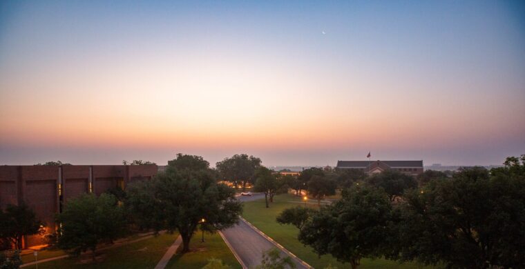 Hardin-Simmons campus at sunrise