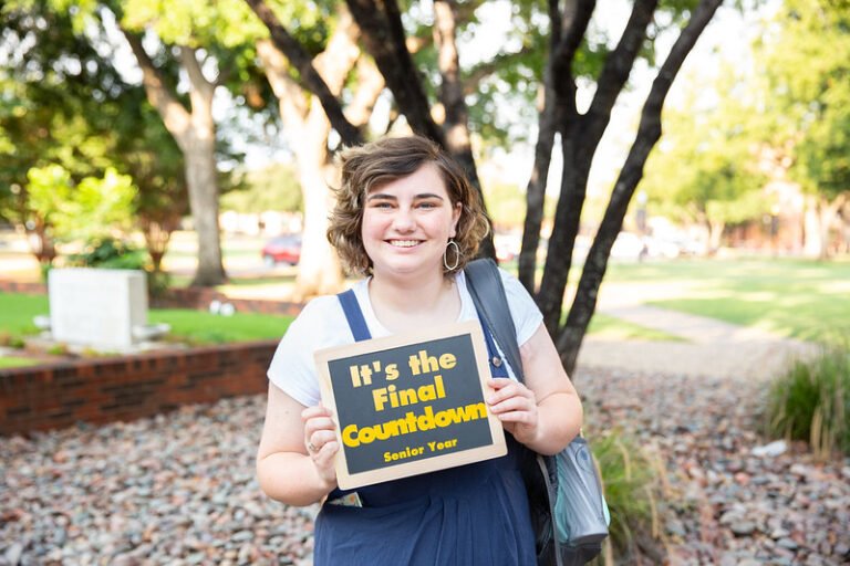 Senior Madison Lewis on her last first day of school in August,