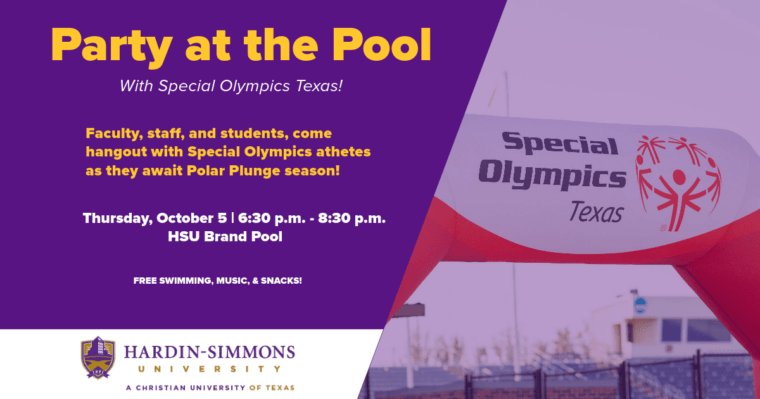 Party at the Pool to celebrate Special Olympics.