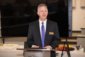 Dr. Stephen Cook speaks during the event.