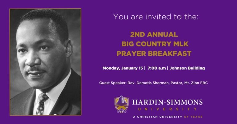 A graphic advertising the upcoming MLK Big Country Breakfast
