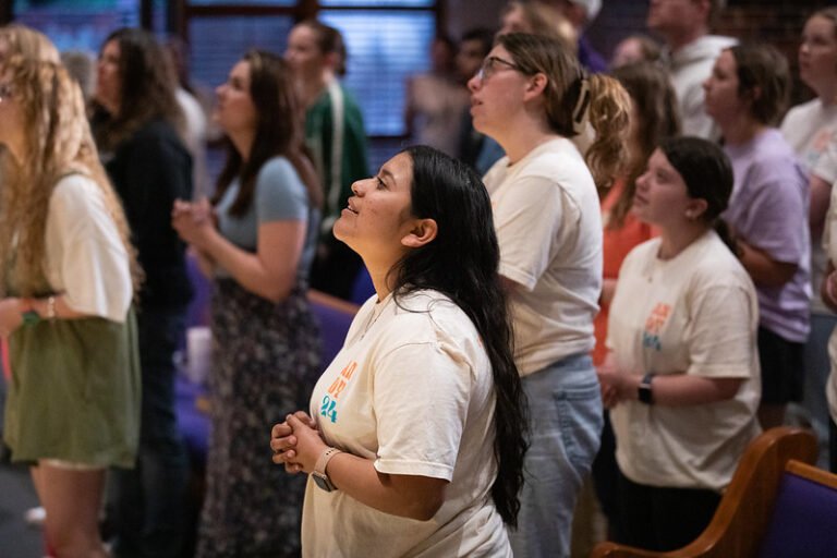 Worship in Logsdon Chapel during ANDY24.