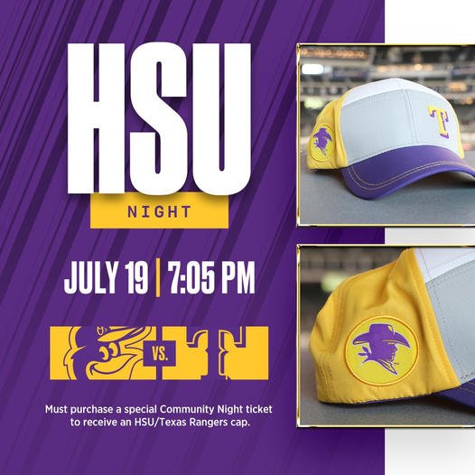 An advertisement for the HSU night at the Rangers game.