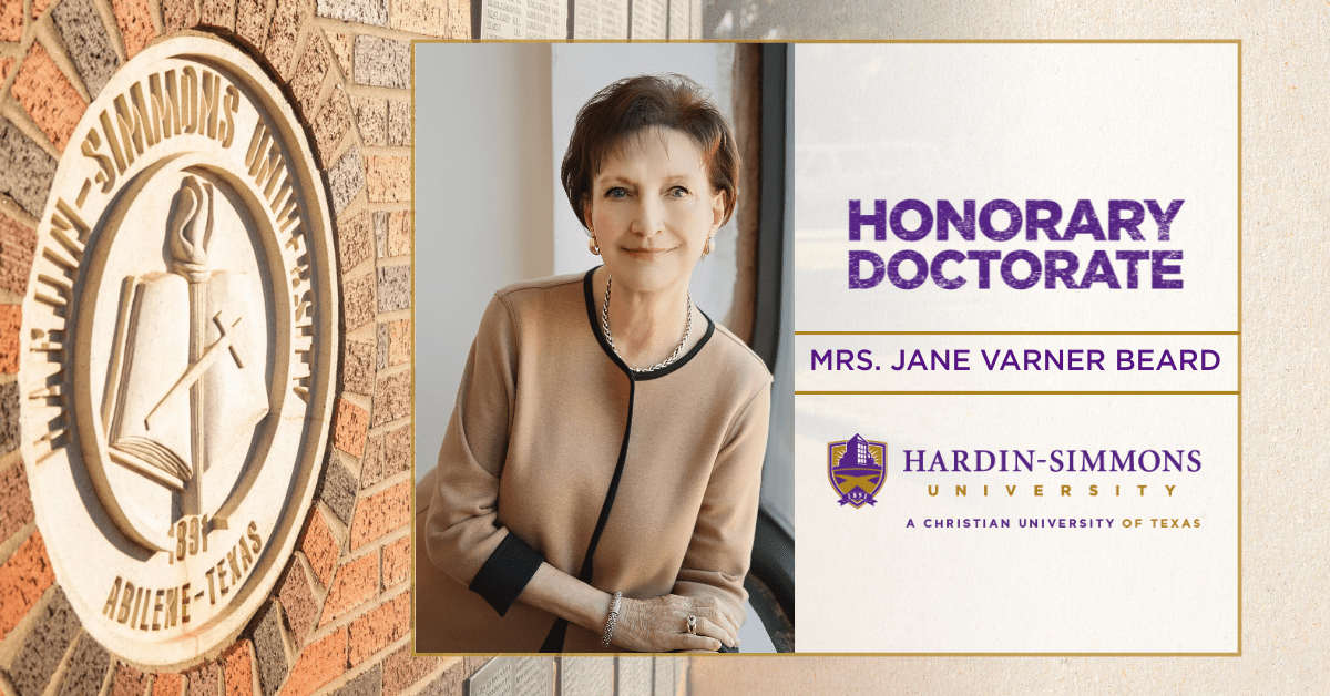 Hardin-Simmons University to Confer Honorary Doctor of Laws on Jane Varner Beard
