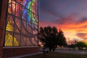 Logsdon Chapel at Sunrise- Stained Glass Window