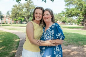 Emily and Elizabeth - mom and daughter duo at the hsu pond