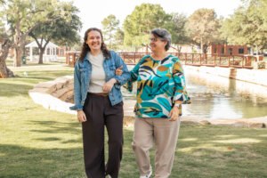 Jessyca and Carol Kruegger- mom and daughter duo at the hsu pond