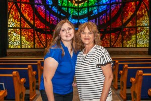 Christi and Kaci - mom and daughter duo at the hsu pond