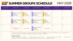 May GroupX Schedule
