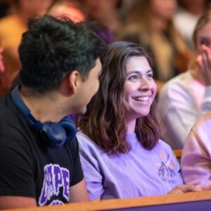 Girl in crowd at Chapel