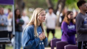Girl worshiping at 24 hours of worship