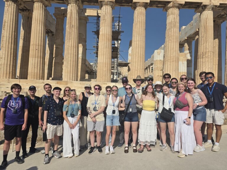 Group of students and professors in Greece