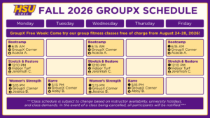 Fall 2026 Group Fitness Schedule