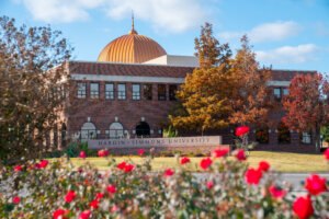 A beautiful campus shot of the Skiles building from the east