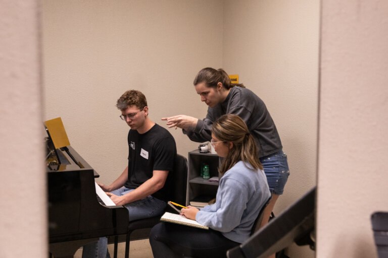 Small group breakout for the Songwriting Workshop