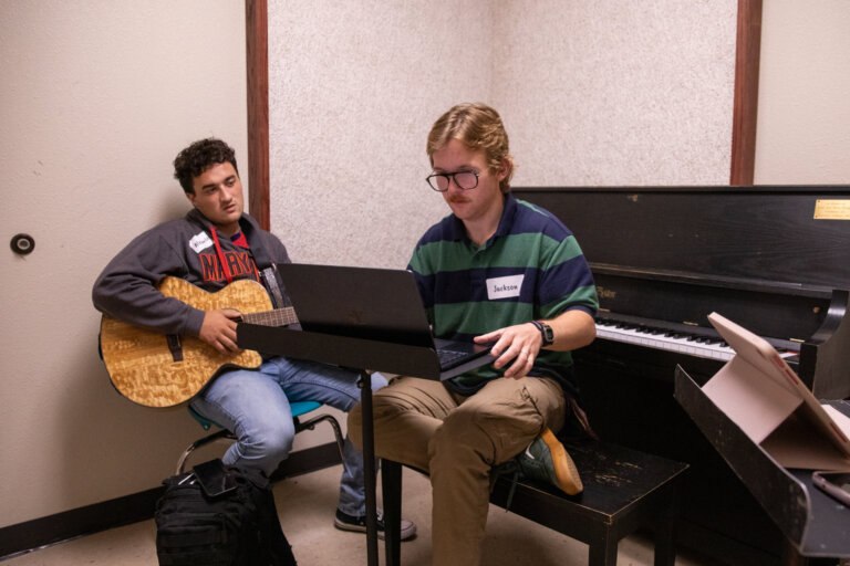 Small group breakout for the Songwriting Workshop